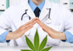 Mains, Docteur, Avec, Marijuana, Médical, Cannabis, Icône