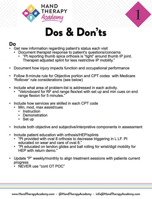 Hand Therapy Documentation